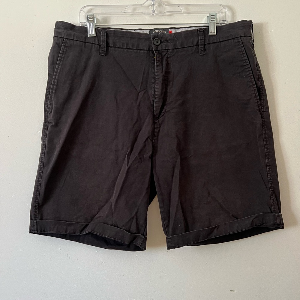Dockers Men's Black Flat Front Chino Shorts